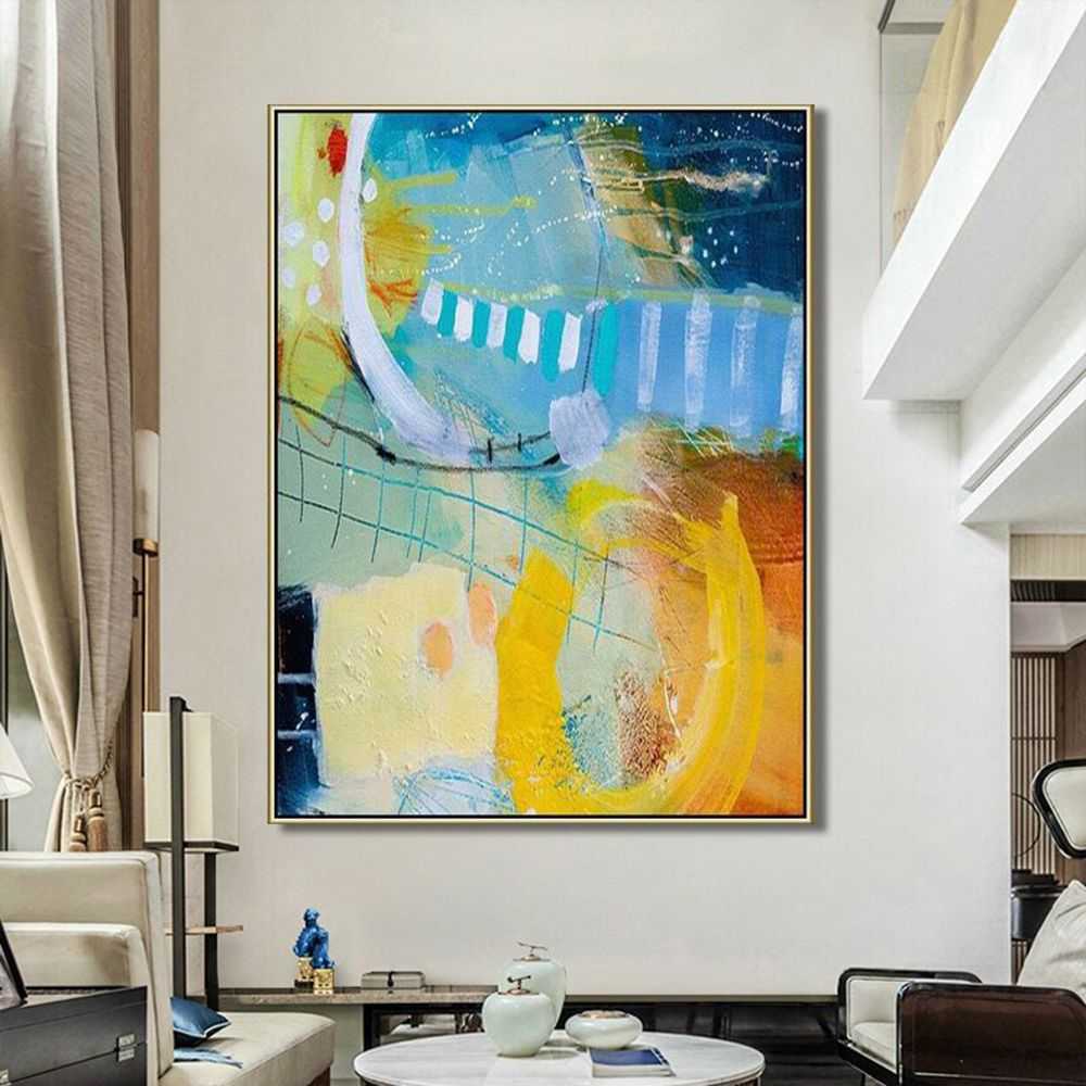 Hand Oil Painting Wall Art Abstract painting Original painting Hand painted canvas art Home Hallway Hall Decoration Painting