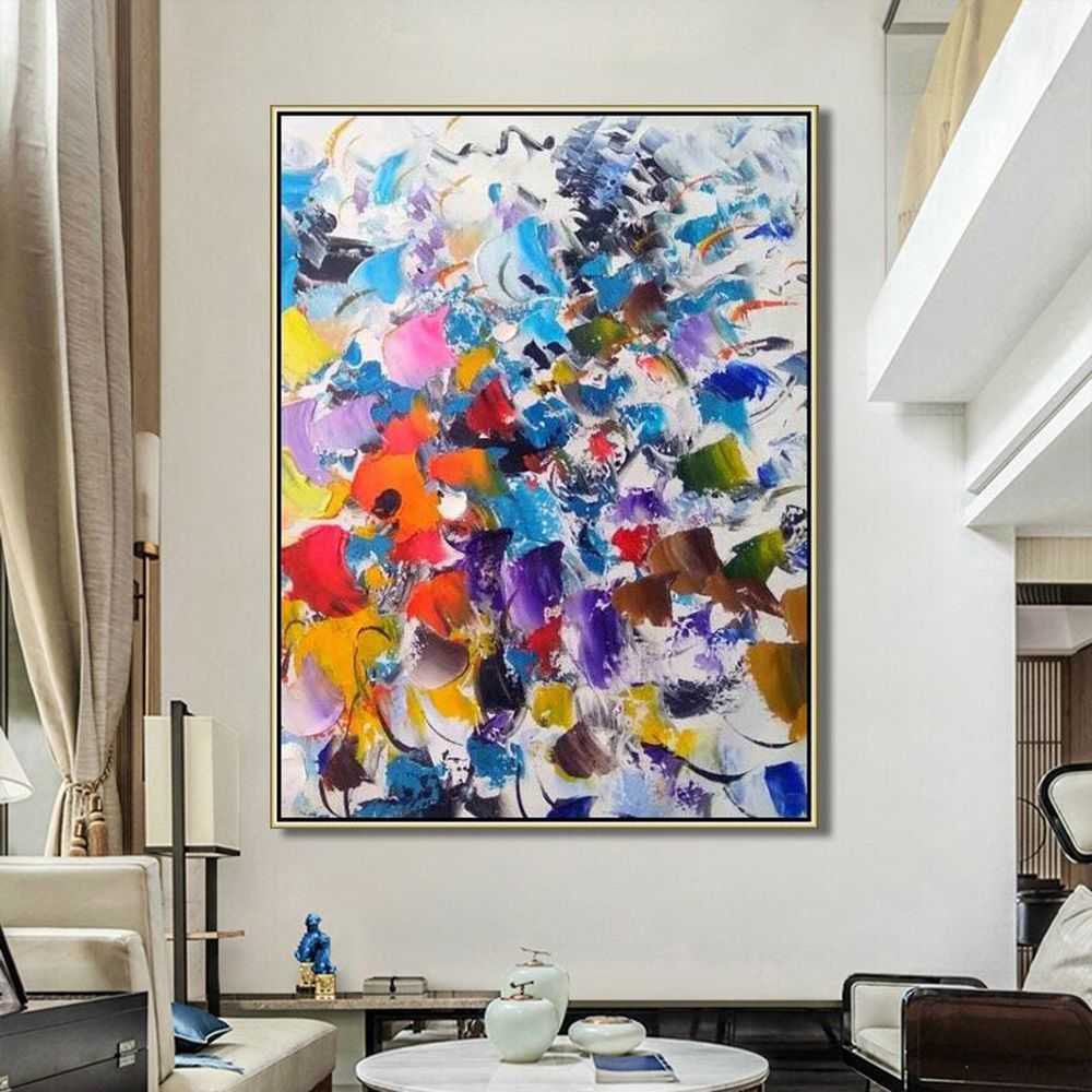 Hand Oil Painting Wall Art Abstract painting Original painting Hand painted canvas art Home Hallway Hall Decoration Painting