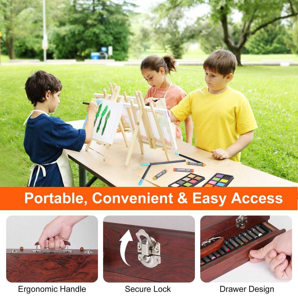 Spark Creativity with Our 140-Piece Art Set in a Stylish Wooden Storage Box