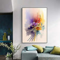 Vibrant Abstract Floral Oil Paintings for Elegant Home Decoration