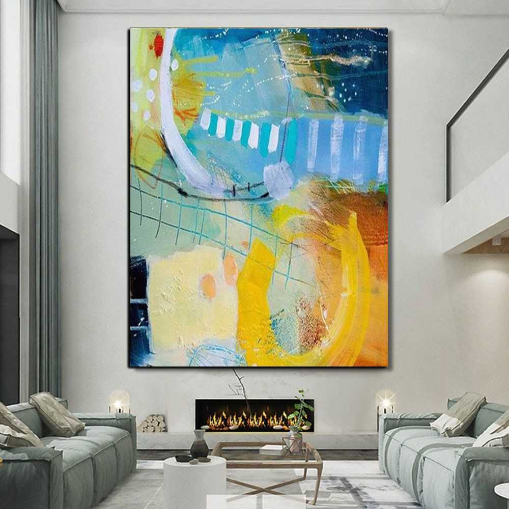 Hand Oil Painting Wall Art Abstract painting Original painting Hand painted canvas art Home Hallway Hall Decoration Painting