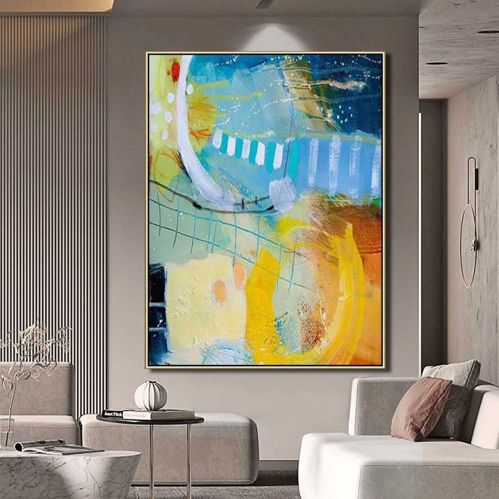 Hand Oil Painting Wall Art Abstract painting Original painting Hand painted canvas art Home Hallway Hall Decoration Painting