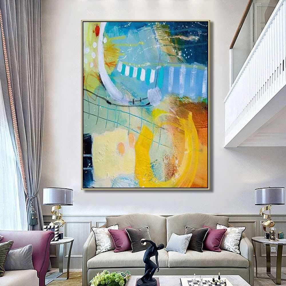 Hand Oil Painting Wall Art Abstract painting Original painting Hand painted canvas art Home Hallway Hall Decoration Painting